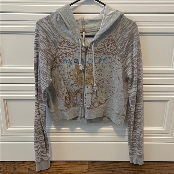 Free People Gray Graphic Hoodie - Picture 3 of 6